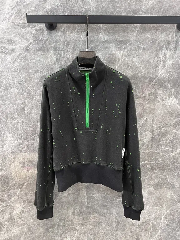 Alexander Wang Cropped Half-Zip Sweatshirt